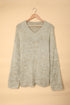V Neck Drop Shoulder Knitted Sweater